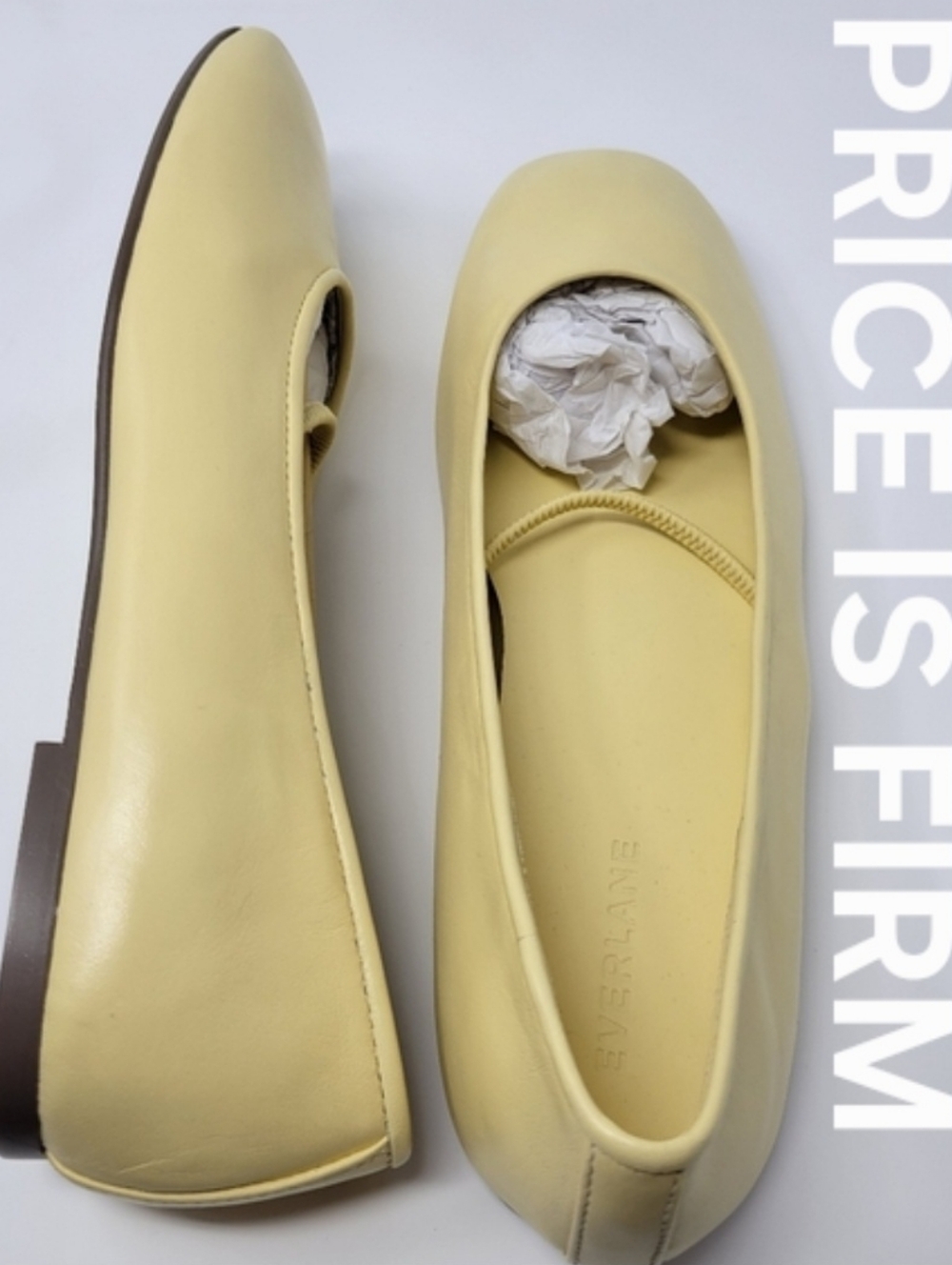 NWOT Everlane $178 Leather Day Mary Jane Size 9.5 Straw Yellow Color